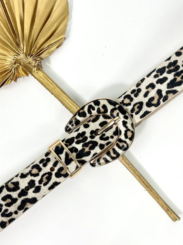 Ceinture léopard beige