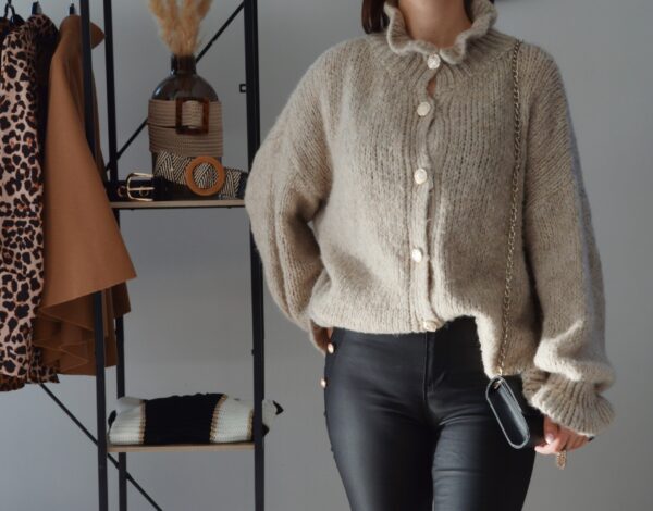 Gilet en laine taupe