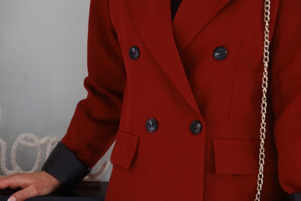 Veste blazer bordeaux – Image 2