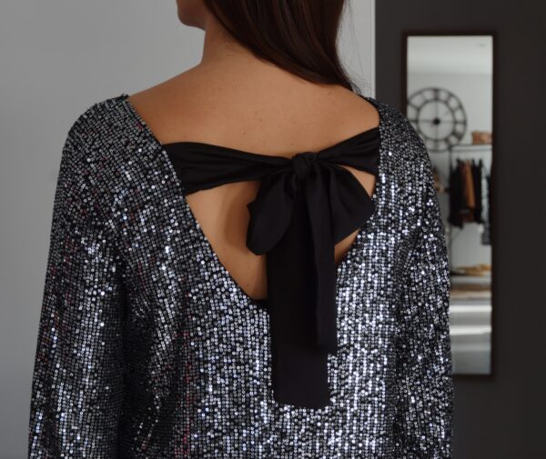 Robe à paillettes argentée "Luna"