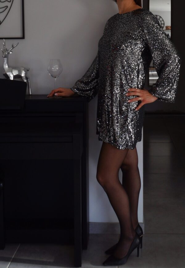 Robe à paillettes argentée "Luna" – Image 4
