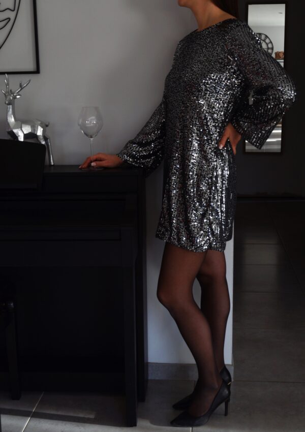 Robe à paillettes argentée "Luna" – Image 3