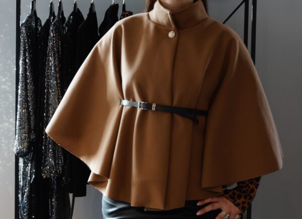 Cape poncho avec ceinture "Camille"