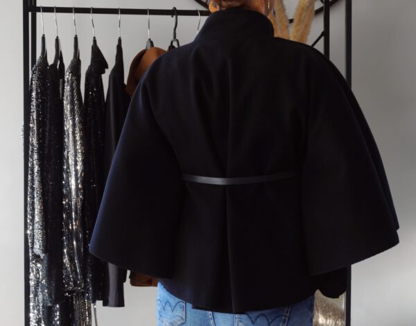 Cape poncho avec ceinture "Ebène" – Image 2